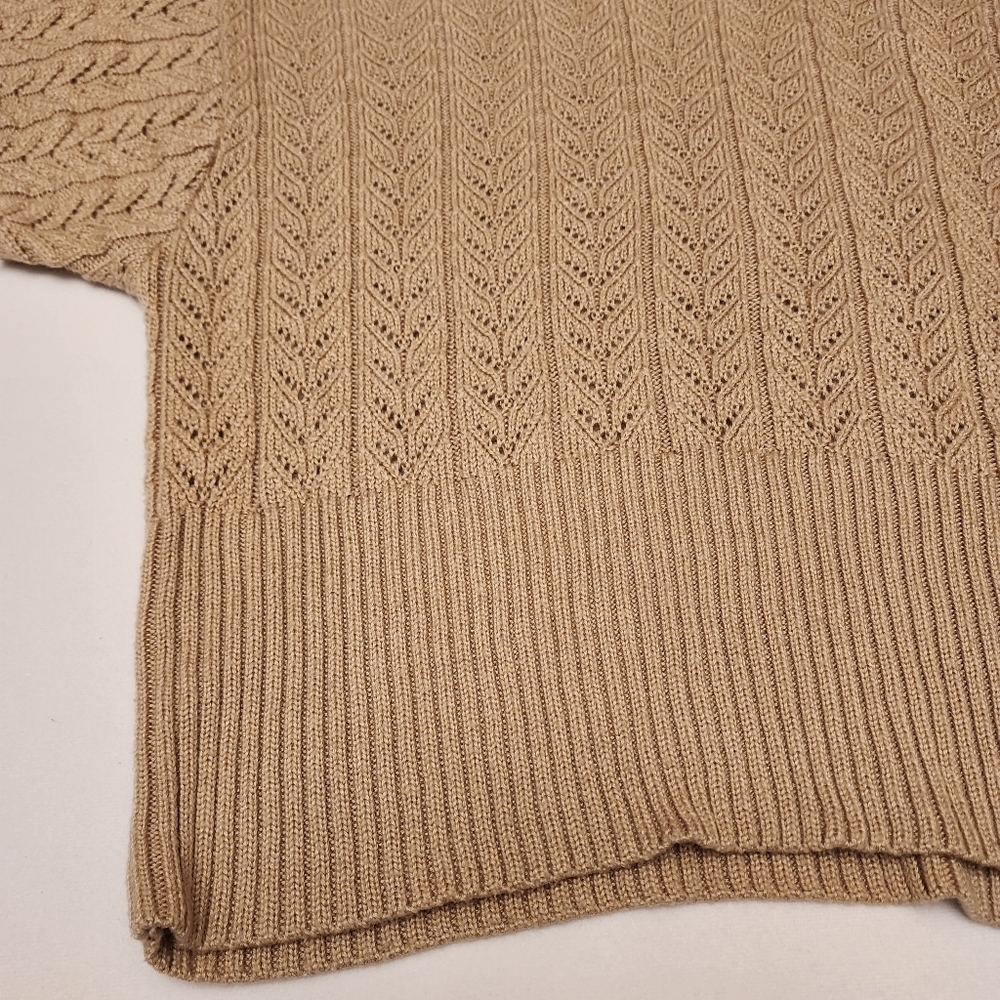 Tan Pullover Turtleneck Half Sleeve Sweater Size 14 - Picture 8 of 14